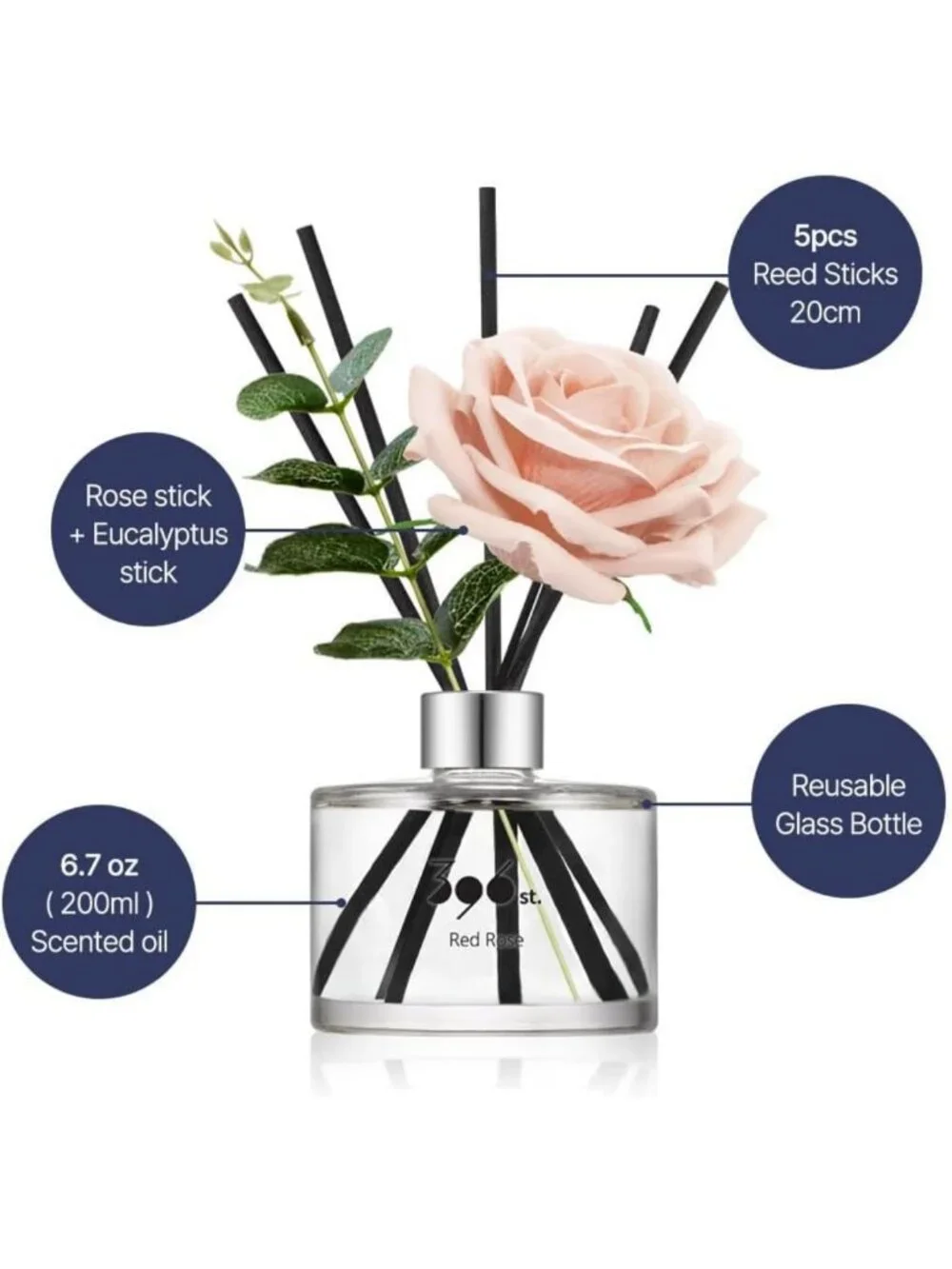 Vanilla Lavender Reed Diffuser Set, 200ml Home Fragrance, Scented Oils Decor